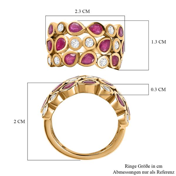 Afrikanischer Rubin und Zirkon-Ring - 3,14 ct. image number 7
