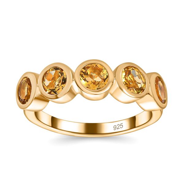 AA Premium Brasilianischer Heliodor Ring, 925 Silber, 750 Gelbgold Vermeil (Gr&ouml;&szlig;e 19.00), ca. 1.20 ct image number 4