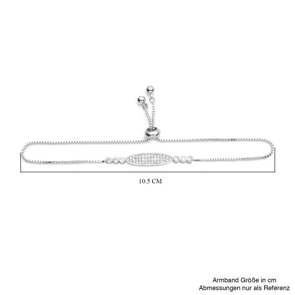Wei&szlig;es Zirkonia Bolo-Armband, ca. 15.25 cm, silberfarben image number 6