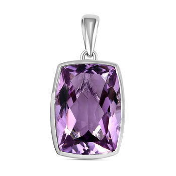 Rose De France Amethyst-Anh&auml;nger, 925 Silber platiniert ca. 14.53 ct