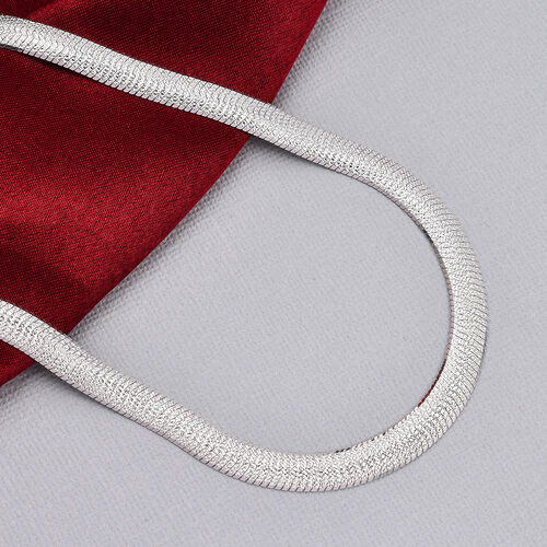 Chunky Choker flache Fischgrätenkette in Silber image number 1
