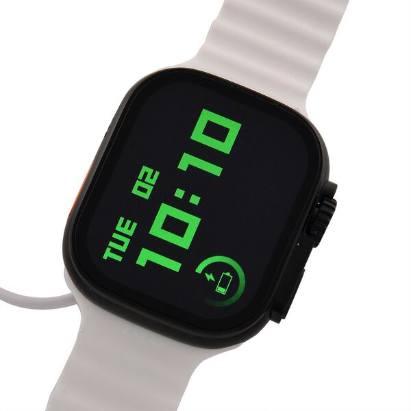 I20 Ultra 2 Max Suit - 10-in-1 Smartwatch-Komplettset mit Smartwatch, Gold-Drehkrone, Kopfhörern, Displayschutz, Ladekabel und 7 Wechselarmbändern, Schwarz image number 6