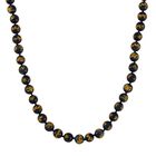Blaue Tigerauge Halskette, ca. 50 cm, 925 Silber rhodiniert ca. 330.00 ct
