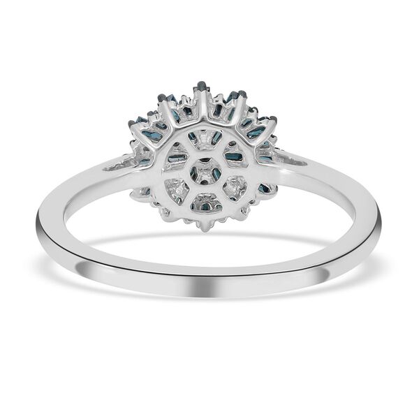 Blauer Diamant-Ring, 925 Silber platiniert  ca. 0,50 ct image number 5