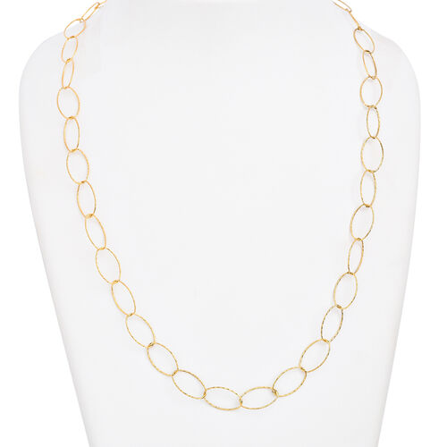 Ovale Giotto-Halskette mit Diamantschliff-Muster, vergoldet, 75 cm image number 1