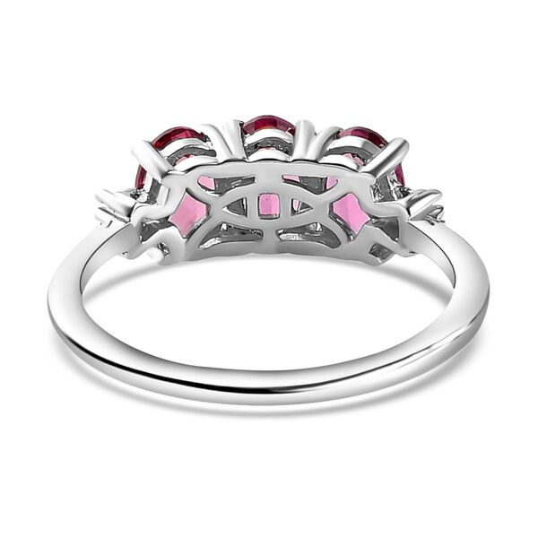 Lotus Granat und wei&szlig;er Diamant-Ring, 925 Silber platiniert  ca. 1,74 ct image number 6