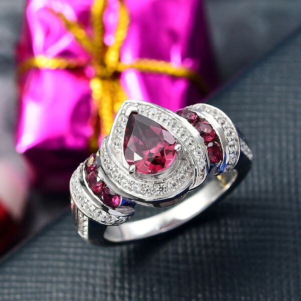 D'Joy AA Rhodolith Granat und Zirkon Ring - 3,18 ct. image number 2