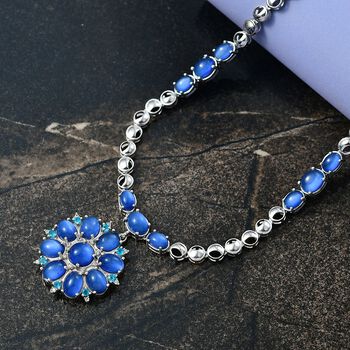 D'Joy Aurora Mondstein, Neon Apatit und Zirkon 45cm Halskette - 19,68 ct.