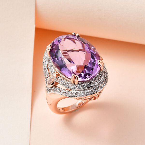 AA Rose De France Amethyst und Zirkon Ring - 19,18 ct. image number 1