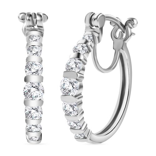 J Francis gefertigt mit SWAROVSKI- Swarovski Zirkonia Ohrringe, 925 Silber rhodiniert image number 0