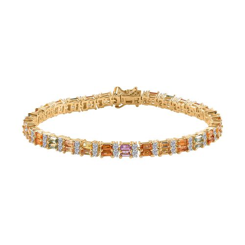 Mehrfarbiges Saphir und Moissanit-Armband image number 0