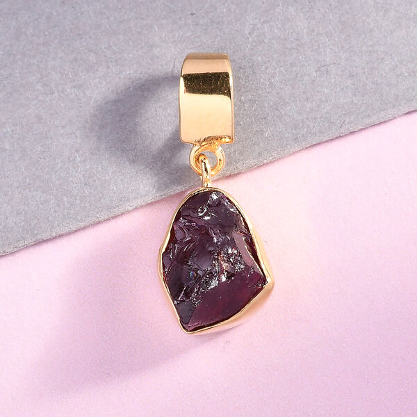 Handgearbeiteter Rhodolith Granat Anhänger 925 Silber vergoldet ca. 4,74 ct image number 3