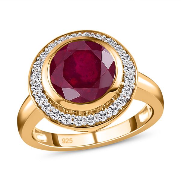 AAA Afrikanischer Rubin und weißer Zirkon-Ring - 5,98 ct. image number 4