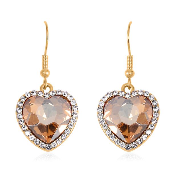 J Francis gefertigt mit SWAROVSKI- Champagner und weißes Swarovski Kristall Schmuckset image number 5