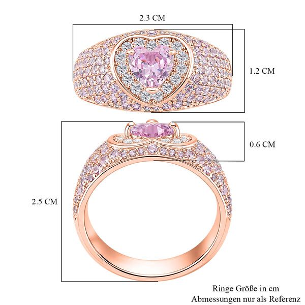 Rosa und wei&szlig;er Zirkonia Ring in Ros&eacute;goldton image number 6