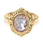 Italienische Kamee Ring aus Conch-Muschel, Messing, goldfarben, (Größe 19.00)