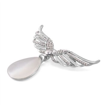 Erstellt wei&szlig;es Katzenaugen, Wei&szlig;er Kristall Brosche