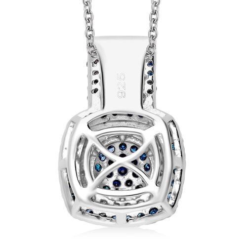 Blauer und weißer Diamant-Anhänger mit 50cm Kette - 1 ct. image number 7