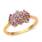 Lila Saphir Cluster Ring, 925 Silber vergoldet, 0,83 ct. image number 3
