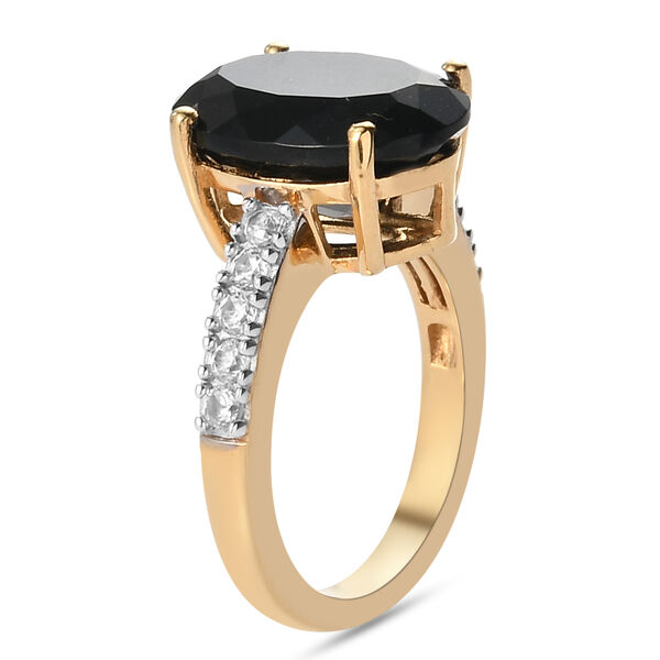 Schwarzer Turmalin und Zirkon-Ring - 6,90 ct. image number 4