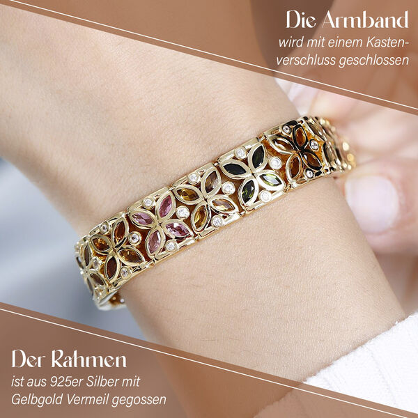 AA Multi-Turmalin und Zirkon Armband, 19 cm - 11,17 ct. image number 3
