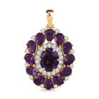 AA Lusaka Amethyst Anhänger, 925 Silber vergoldet, ca. 7.83 ct