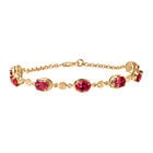 D'Joy Lab Created Padparadscha-Saphir Armband ca. 19 cm 925 Silber 750 Gelb Vergoldet ca. 8,38 ct.