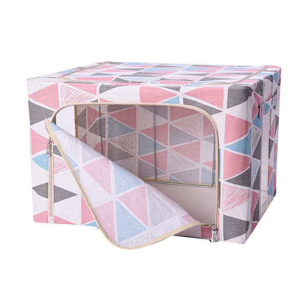 Aufbewahrungstasche Organizer mit Griff, Dreieckiges Muster, Wei&szlig; und Mehrfarbig image number 4