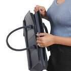 Handtasche aus echtem Leder mit Extra-Fach, Größe 13x38x30 cm, Dunkelblau image number 5