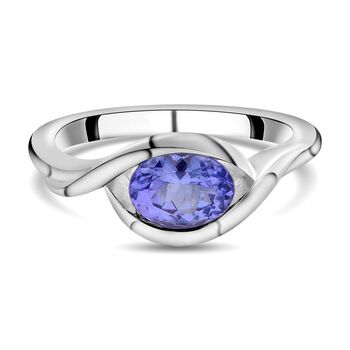 Tansanit-Ring, 925 Silber rhodiniert (Gr&ouml;&szlig;e 17.00) ca. 1,14 ct
