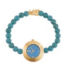 Blauer Howlit Uhren Reiner Edelstahl Bicolor flexibel ca. 50,00 ct.