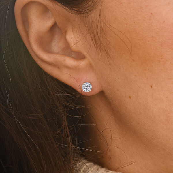 LUXURIANT SGL zertifizierte VS-EF Labor Diamant Ohrringe in 585 Wei&szlig;gold - 1 ct. image number 3