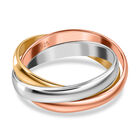 Designer Inspirierter Tricolor Trilogy Ring, 925 Silber (Größe 17.00) ca. 6,56g