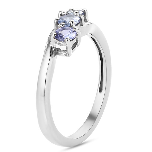 Tansanit 3 Stein Ring 925 Silber platiniert  ca. 0,53 ct image number 5