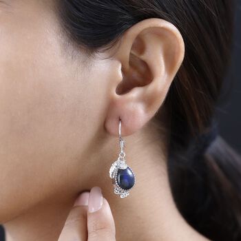 AAA Labradorit Ohrringe, 925 Silber platiniert ca. 12.08 ct