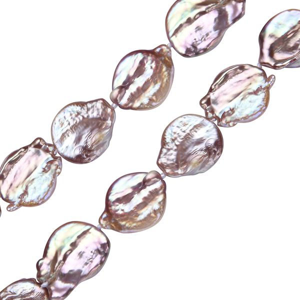 Mehrfarbige Keshi Perlen-Halskette in Silber, 50 cm, 222,50 ct. image number 5