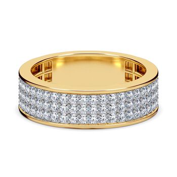 LUXURIANT DIAMOND - Lab Grown Diamant SI-GH SGL zertifiziert Ring, 925 Silber 750 Gelbgold Vermeil (Gr&ouml;&szlig;e 18.00) ca. 1.00 ct