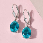 Capri-Blau Triplett Quarz-Ohrringe, 925 Silber platiniert ca. 5,25 ct image number 1