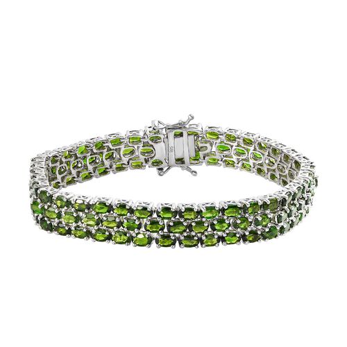 Natürliches Chromdiopsid-Armband in Silber, 26,90 ct. image number 0