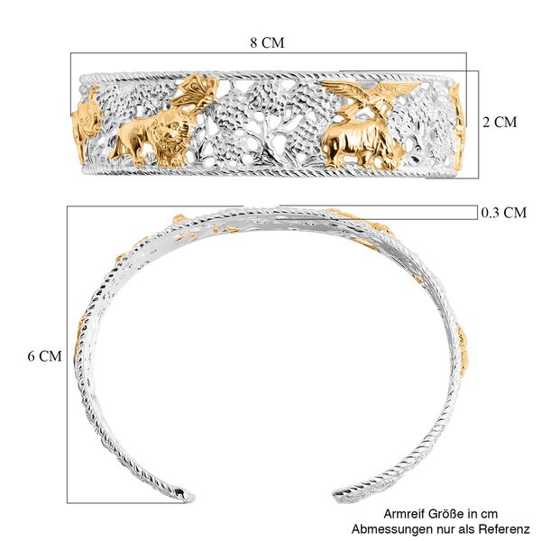 925 Silber Zweifarbige Beschichtung Armreif ca. 19 cm ca. 30,74g image number 6