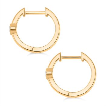 Moissanit Ohrringe, 925 Silber Gelbgold Vermeil - 0,22 ct.