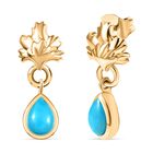 AA Sleeping Beauty Türkis Ohrringe 925 Silber 750 Gelbgold Vermeil ca. 1.29 ct