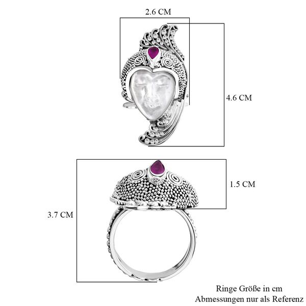 Royal Bali - Perlmutt, Ilakaka Rosa Saphir (Fissure gefüllt) Ring 925 Silber (Größe 17.00) image number 5