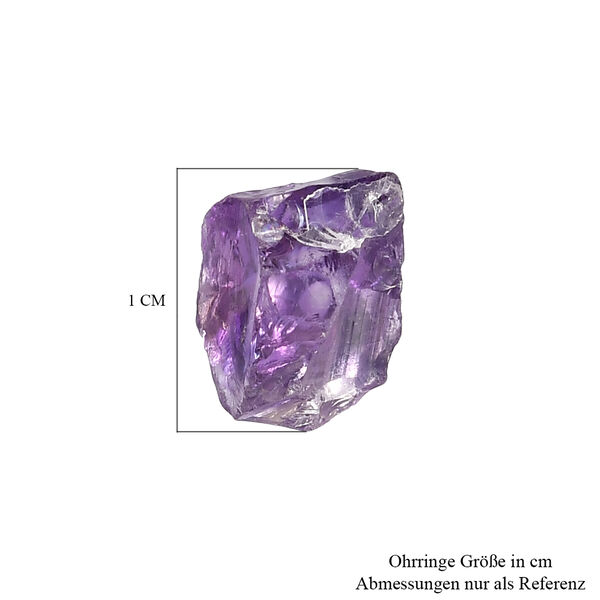 Handgearbeitete Uruguay-Amethyst Fancy-Schliff-Ohrstecker, 925 Silber platiniert ca. 7,00 ct image number 5