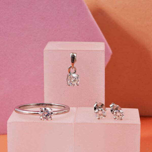 D'Joy Moissanit Schmuckset, 925 Silber rhodiniert - 1,40 ct. image number 1