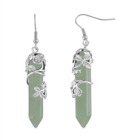 Grüner Aventurin Ohrringe Reiner Edelstahl ca. 54.00 ct