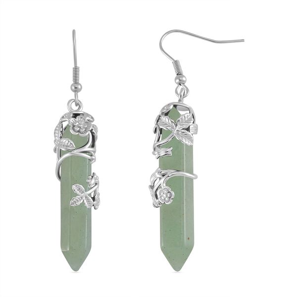 Gr&uuml;ner Aventurin Ohrringe Reiner Edelstahl ca. 54.00 ct image number 0