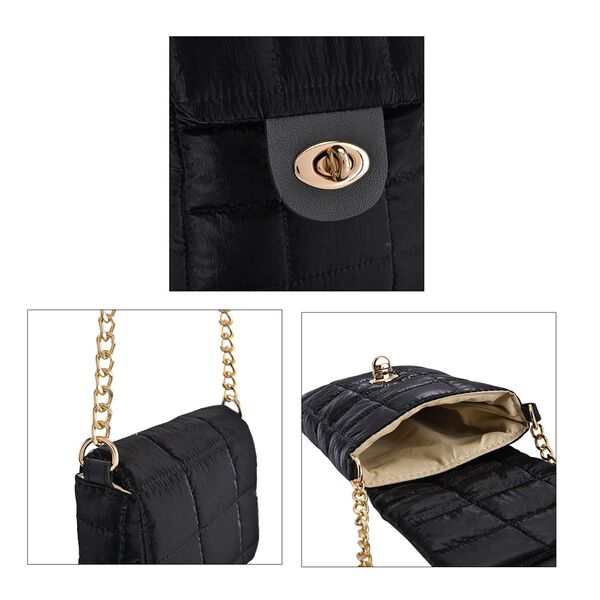 Gesteppte Puffy Crossbody Tasche mit RFID Schutz, schwarz image number 5