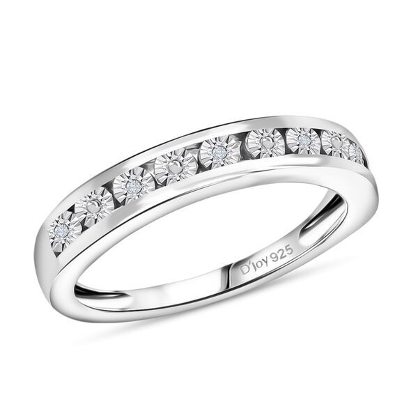 Half Eternity Ring mit Diamantakzenten, 925 Silber platiniert image number 4