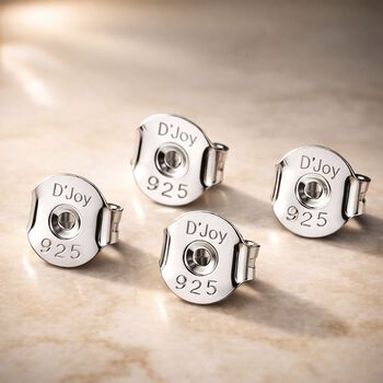 2er Set - Ohrsteckerverschl&uuml;ss, 925 Silber platiniert